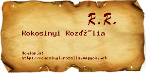 Rokosinyi Rozália névjegykártya
